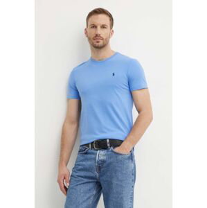 Bavlnené tričko Polo Ralph Lauren pánske,fialová farba,jednofarebné,710671438