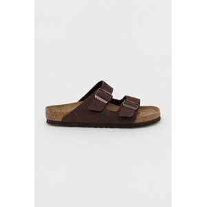 Kožené šľapky Birkenstock Arizona pánske, hnedá farba