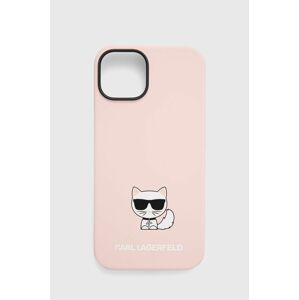 Puzdro na mobil Karl Lagerfeld Iphone 14 6,1" ružová farba