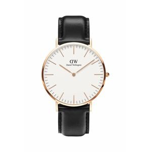 Hodinky Daniel Wellington Classic 40 Sheffield RG dámske, čierna farba