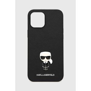 Puzdro na mobil Karl Lagerfeld iPhone 12 Pro Max čierna farba