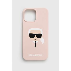 Puzdro na mobil Karl Lagerfeld iPhone 13 Pro Max ružová farba