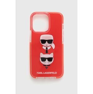 Puzdro na mobil Karl Lagerfeld iPhone 13 Pro/13 červená farba