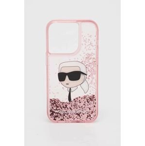 Puzdro na mobil Karl Lagerfeld iPhone 14 Pro 6,1" ružová farba