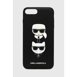 Puzdro na mobil Karl Lagerfeld iPhone 7 Plus / 8 Plus čierna farba