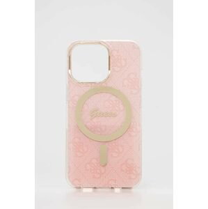 Puzdro na telefón a nabíjačka Guess iPhone 13 Pro ružová farba