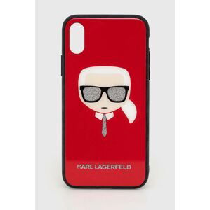 Puzdro na mobil Karl Lagerfeld iPhone X/Xs červená farba