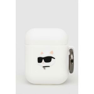 Puzdro na airpod Karl Lagerfeld AirPods 1/2 cover biela farba