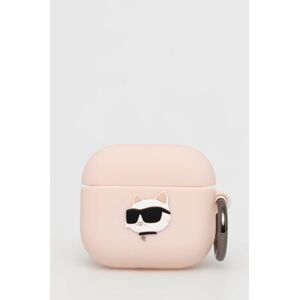 Puzdro na airpods Karl Lagerfeld AirPods 3 cover ružová farba