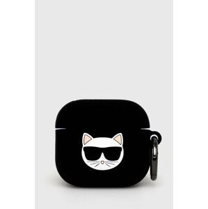 Puzdro na airpods Karl Lagerfeld AirPods 3 cover čierna farba