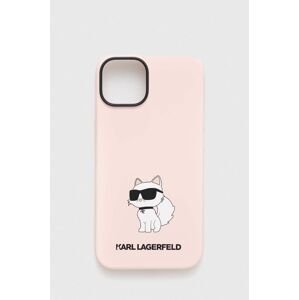 Puzdro na mobil Karl Lagerfeld S23 + S916 ružová farba