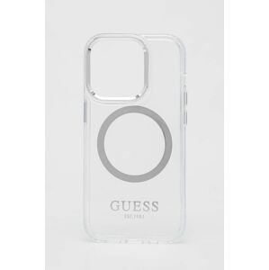 Puzdro na mobil Guess iPhone 14 Pro 6,1" strieborná farba