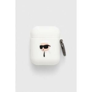 Puzdro na airpods Karl Lagerfeld 1/2 biela farba