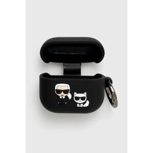 Puzdro na airpods Karl Lagerfeld AirPods 3 cover čierna farba