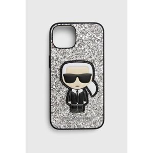 Puzdro na mobil Karl Lagerfeld iPhone 14 6,1" strieborná farba