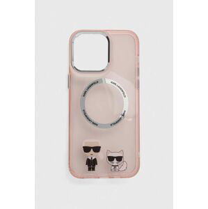 Puzdro na mobil Karl Lagerfeld iPhone 14 Pro Max 6,7" ružová farba