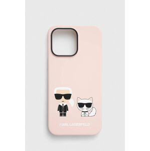 Puzdro na mobil Karl Lagerfeld iPhone 14 Pro Max 6,7 ružová farba