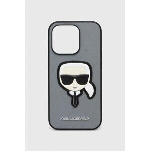 Puzdro na mobil Karl Lagerfeld iPhone 14 Pro 6,1 strieborná farba