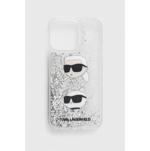 Puzdro na mobil Karl Lagerfeld iPhone 14 Pro Max 6.7 strieborná farba