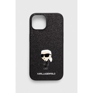 Puzdro na mobil Karl Lagerfeld iPhone 15 6.1 čierna farba