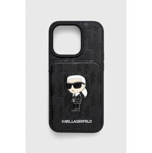 Puzdro na mobil Karl Lagerfeld iPhone 15 Pro 6.1 čierna farba