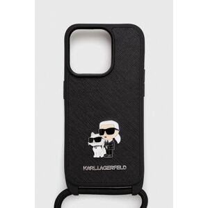 Puzdro na mobil Karl Lagerfeld iPhone 15 Pro 6.1 čierna farba