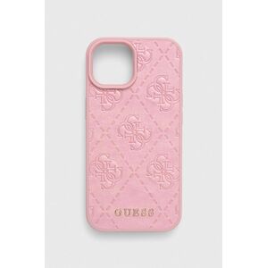 Puzdro na mobil Guess iPhone 15 6.1 ružová farba