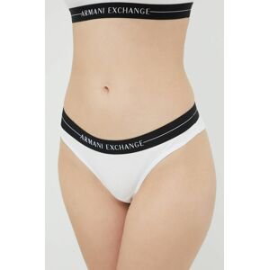 Brazílske nohavičky Armani Exchange biela farba,