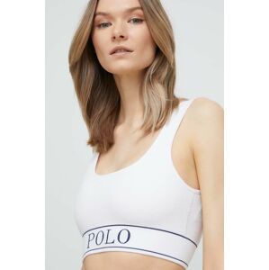 Podprsenka Polo Ralph Lauren biela farba, jednofarebný