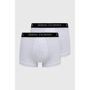 Boxerky Armani Exchange (2-pak) pánske, biela farba