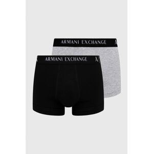 Boxerky Armani Exchange (2-pak) pánske, čierna farba