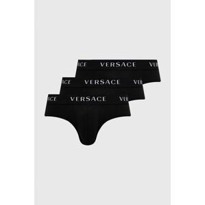 Slipy Versace (3-pak) pánske, čierna farba