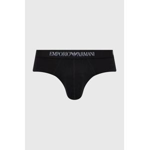 Bavlnené slipy Emporio Armani Underwear 3-pak čierna farba