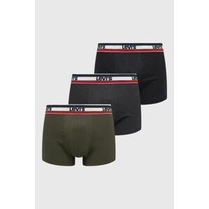 Boxerky Levi's 3-pak pánske, zelená farba