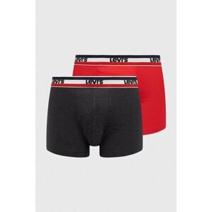 Boxerky Levi's 2-pak pánske, červená farba