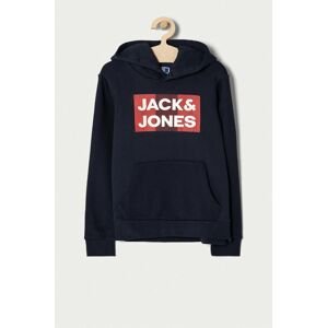 Mikina Jack & Jones tmavomodrá farba, s potlačou