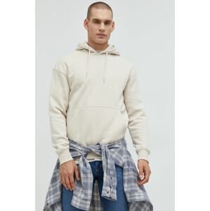 Mikina Jack & Jones pánska, béžová farba, s nášivkou