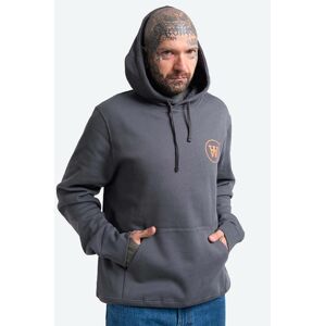 Bavlnená mikina Wood Wood Ian Hoodie 10135605.2424-GREYMEL, pánska, šedá farba, s kapucňou, s potlačou