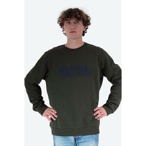 Bavlnená mikina Fjallraven Logo Sweater pánska, zelená farba, s nášivkou