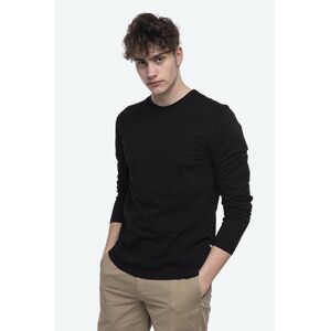 Bavlnené tričko s dlhým rukávom Wood Wood Emil Longsleeve 2-pak 20005406.2490-BRIGHTW, čierna farba, jednofarebný