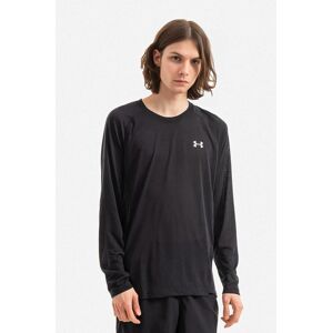 Tričko s dlhým rukávom Under Armour Streaker Longsleeve pánske, čierna farba, jednofarebné