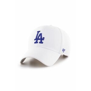 Čiapka 47brand MLB Los Angeles Dodgers biela farba, s nášivkou