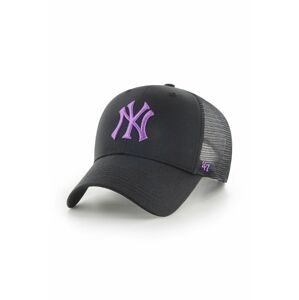 Čiapka 47brand New York Yankees čierna farba, s nášivkou