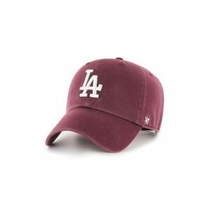 Čiapka 47brand MLB Los Angeles Dodgers fialová farba, s nášivkou