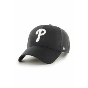 Čiapka 47brand MLB Philadelphia Phillies čierna farba, s nášivkou