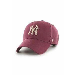 Čiapka 47brand MLB New York Yankees fialová farba, s nášivkou