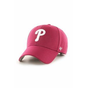 Čiapka 47brand MLB Philadelphia Phillies červená farba, s nášivkou