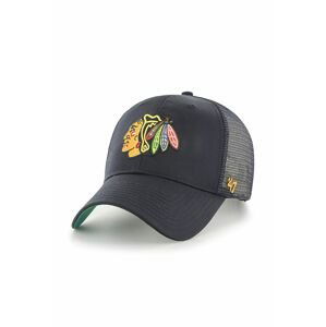 Čiapka 47brand NHL Chicago Blackhawks čierna farba, s nášivkou