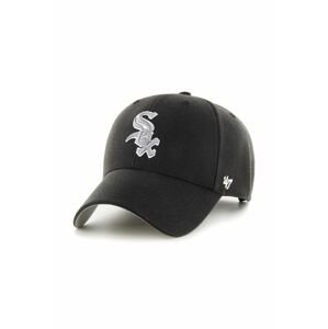 Čiapka s prímesou vlny 47brand MLB Chicago White Sox čierna farba, s nášivkou