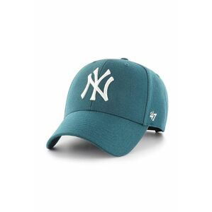 Čiapka 47brand MLB New York Yankees zelená farba, s nášivkou